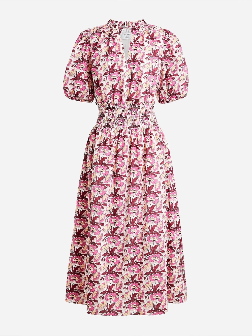 J. Crew Smocked-waist dress in Liberty® Butterfield Poppy fabric XS